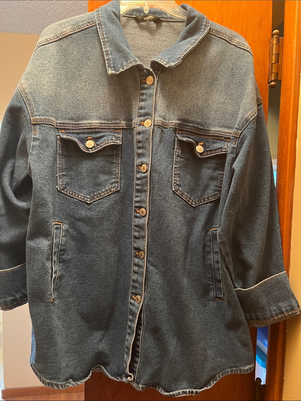 Classic Dark Blue Denim Jacket - Women